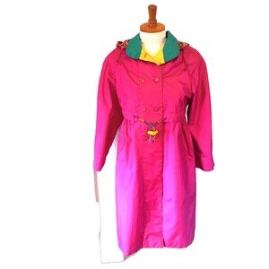 Rothschild Girl's  Hot Pink Hooded Rain Coat  Size 10